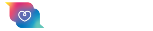 CareMessage logo - The logo mark is made up of two text bubbles with a heart in the middle. They are a colorful rainbow gradient from yellow to teal. The heart is a lined element with a loop in the middle. Next to the logo mark is the word CareMessage with a capital C and a capital M in white.